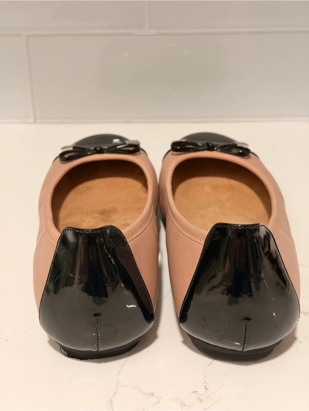 Vionic Women's Spark Minna Ballet flats Leather Shoes Size 8 Dust Pink Black